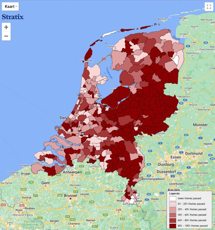 homes in the netherlands with a fibre connection