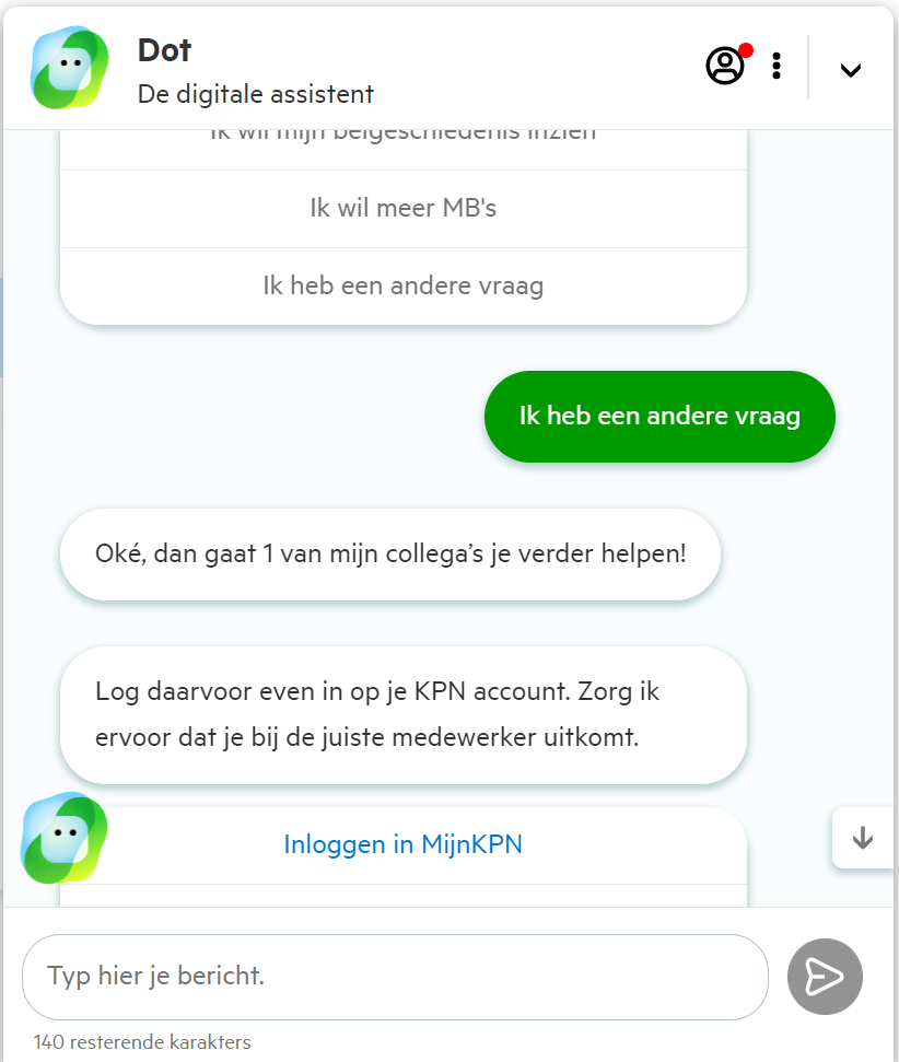 screenshot chatbot kpn 2